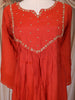Orange Sequin Embroidered Design Cotton Anarkali Salwar Suit