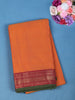 Orange Solid Design Pure Cotton Saree