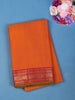Orange Solid Design Pure Cotton Saree