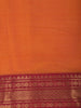 Orange Solid Design Pure Cotton Saree