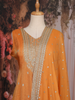 Orange Zari And Sequins Embroidered Silk Salwar Suit