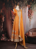 Orange Zari And Sequins Embroidered Silk Salwar Suit