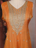Orange Zari And Sequins Embroidered Silk Salwar Suit