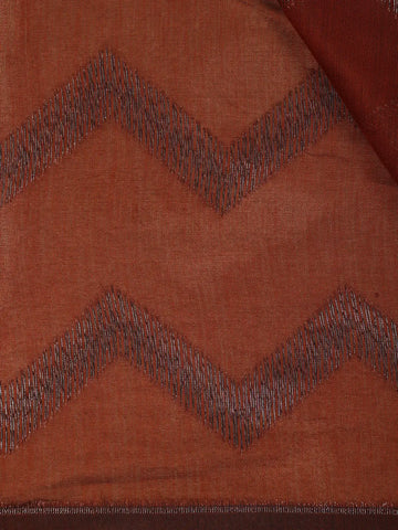 Brown Zigzag Design Kota Cotton Saree - Diadem