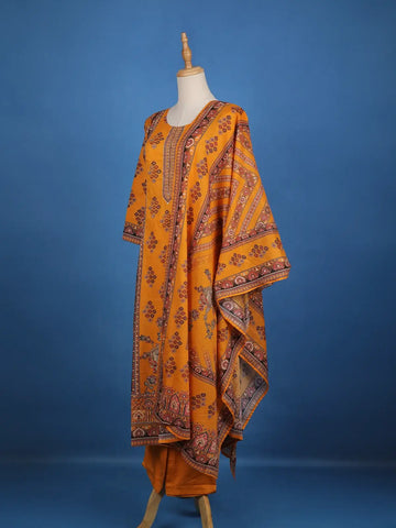 Orange Diamond Designed Cotton Salwar Suit - Diadem