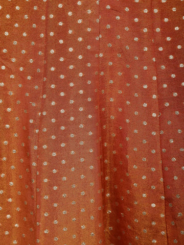 Orange Dot Designed Tissue Silk Gown - Diadem