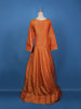 Orange Dot Designed Tissue Silk Gown - Diadem