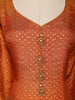 Orange Dot Designed Tissue Silk Gown - Diadem