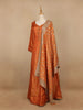 Orange Dot Designed Tissue Silk Gown - Diadem