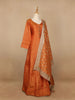 Orange Dot Designed Tissue Silk Gown - Diadem