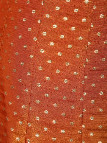 Orange Dot Designed Tissue Silk Gown - Diadem