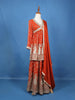 Orange Floral Designed Georgette Sharara Salwar Suit - Diadem