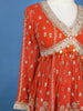Orange Floral Designed Georgette Sharara Salwar Suit - Diadem