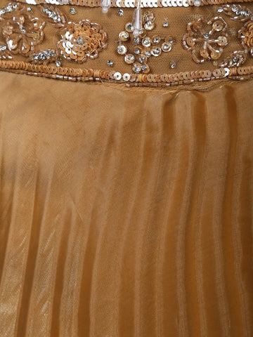 Orange Floral Designed Organza Bridesmaid Lehenga - Diadem