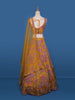 Orange Floral Designed Semi Silk Lehenga - Diadem