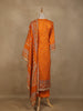 Orange Floral Designed Semi Silk Salwar Suit - Diadem