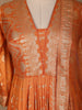 Orange Floral Designed Tissue Silk Gown - Diadem