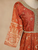 Orange Floral Designed Tissue Silk Gown - Diadem