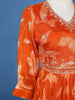 Orange Floral Embroidery Crepe Gown - Diadem