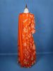 Orange Floral Embroidery Crepe Gown - Diadem