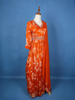 Orange Floral Embroidery Crepe Gown - Diadem