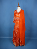 Orange Floral Embroidery Crepe Gown - Diadem