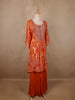 Orange Floral Printed Kaftan-style Crepe salwar suit - Diadem