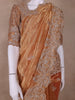 Orange Floral and Paisley Designed Tissue Organza Saree - Diadem