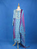 Blue Crepe Straight Cut Salwar Suit for Women Adorned with Floral Prints With Full Sleeves and U- Neck - Diadem
