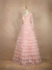 Baby Pink Net Gown with Beads and Ruffles - Diadem