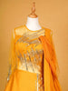 Chrome Yellow Gown Enhanced with Sequins - Diadem