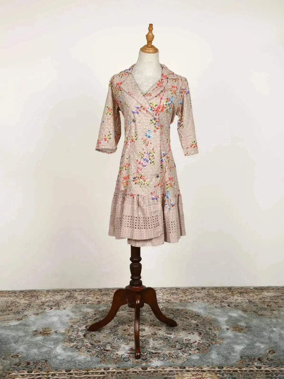 Light Brown Kurti Adorned with Floral Prints - Diadem