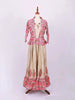 Light Brown Kurti Adorned with Floral prints paired with Full Sleeve Overcoat - Diadem