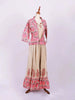 Light Brown Kurti Adorned with Floral prints paired with Full Sleeve Overcoat - Diadem
