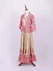 Light Brown Kurti Adorned with Floral prints paired with Full Sleeve Overcoat - Diadem