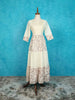 Ivory with Maroon Cotton Kurti Adorned with Floral Thread Work and Sequins - Diadem