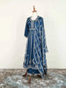 Teal Blue Straight Cut Salwar Suit for Girls with Floral Embroidery along with Dupatta - Diadem