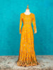 Chrome Yellow Long Kurti Adorned with Floral Prints and Sequins - Diadem
