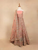 Light Peach Raw Silk Bridal Lehenga with Floral Embroidery - Diadem
