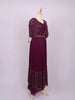 Dark Purple Plazzo Salwar Suit Adorned with Sequins and Mirror work with Waist Belt - Diadem
