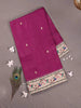 Burgundy Pure Tussar Silk Saree Enhanced with Paithani Design Embroidery Border - Diadem