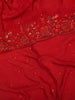 Red Organza Silk Saree Embellished with Floral Embroidery Border - Diadem