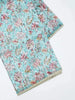Light Blue Organza Silk Saree with Floral Prints and Sequins - Diadem