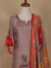 Pale Pink Floral Designed Rayon Salwar Suit - Diadem