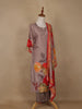 Pale Pink Floral Designed Rayon Salwar Suit - Diadem
