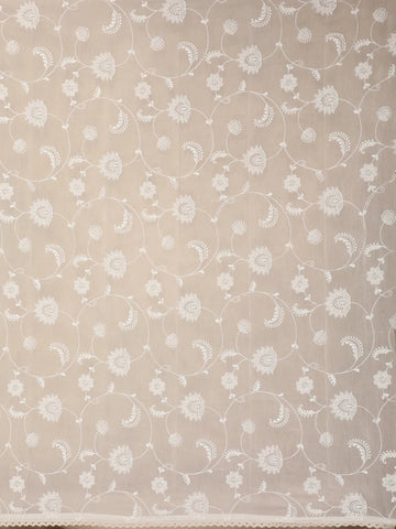 Pale Blue Floral Designed Georgette Fancy Saree - Diadem