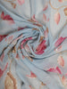 Pale Blue Floral Designed Georgette Fancy Saree - Diadem