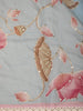 Pale Blue Floral Designed Georgette Fancy Saree - Diadem