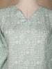 Pale Green Floral Designed Cotton Salwar Suit - Diadem