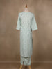 Pale Green Floral Designed Cotton Salwar Suit - Diadem